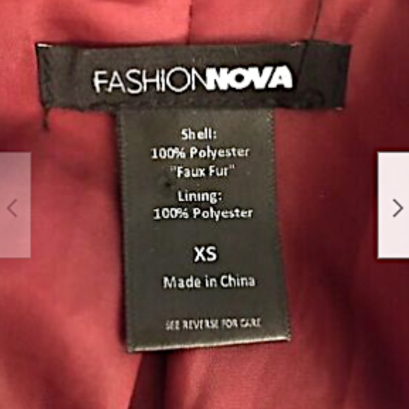 Fashion Nova Women's Shaggy Coat Fuzzy Burgundy XS - Picture 8 of 10